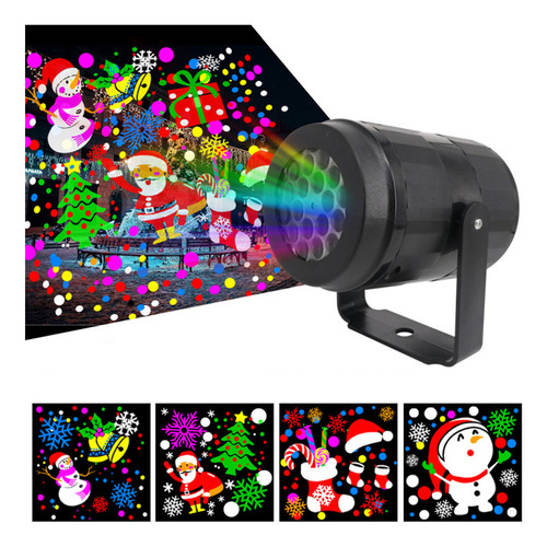 Lámpara De Proyector Led De 16 Figuras Navideñas Hd