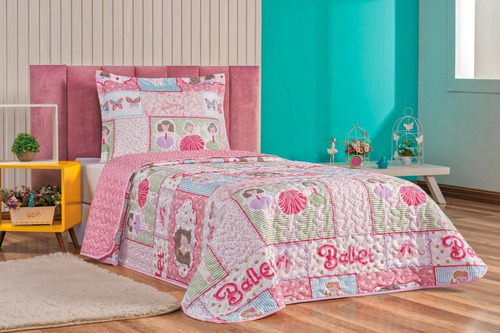 Colcha Bouti Cobre Leito Dupla Face Cama Solteiro Infantil