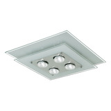 Lustre Plafon De Vidro 4 Lâmpadas 44cm X 44cm Sala - Quarto Cor Vidros Brancos 110v/220v