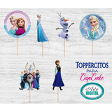 25 Adornos Cupcake Bollitos Decoración Frozen Elsa