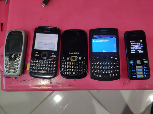 Lote 5 Celular Siemens C72 Nokia E5 205 Leia Abaixo Samsung 