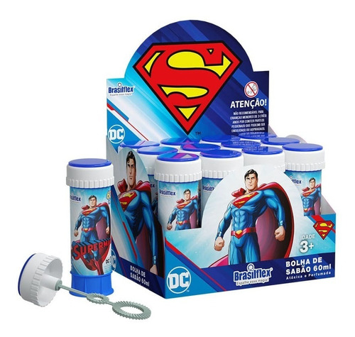 12 Bolinhas De Sabão Bolha Lembrancinha Superman