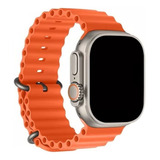 Pulseira Oceano Para Apple Watch Ultra 40 41 42 44 45mm 49mm Cor Laranja Largura 44.42 Mm