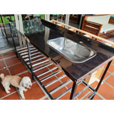 Mesada De Acero Inoxidable Con Bacha 180x60x90 Gastronómica