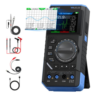 FNIRSI DST-210 Osciloscopio de mano 10MHz de ancho de banda, 19999 recuentos, multímetro osciloscopio digital generador DDS 3EN1, tasa de muestreo de 48MS\u002Fs, voltaje AC\u002FDC corriente, condensador | Envío gratis