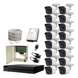 Kit Cctv Dvr 16ch 1080plite 16 Cámaras Bala + Hdd 3tb Hilook