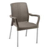 Silla Shia Con Brazos Mocca - Patas De Aluminio 85x85x72cms 