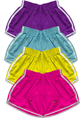 Kit 6 Shorts Feminino Tactel Plus Size Piscina Moda Praia