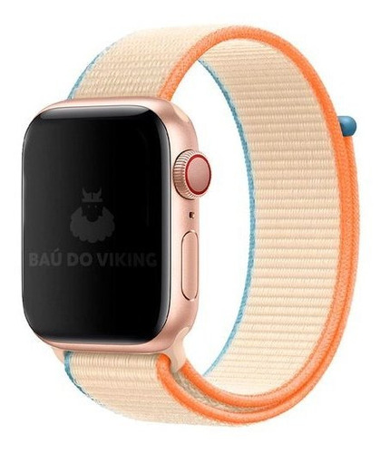 Pulseira Nylon Loop Sport Creme Compatível Com Apple Watch 42/44/45/49mm