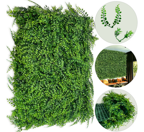 Jardim Vertical Artificial Parede Verde Linha Premium