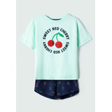 Conjunto Infantil Menina Manga Curta Estampado Hering Kids