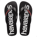 Chinelo Havaianas Top Logomania 2 Preto Vermelho Rubi