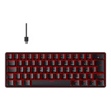 Teclado Gamer Hyrax Teclado Mecanico Gamer Hyrax Thunder Hck61b Rgb Abnt 2 Português Brasil Cor Preto Com Luz Vermelho