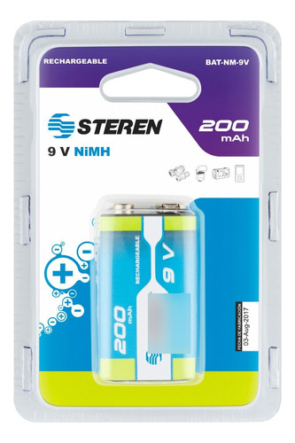 Pila Recargable Cuadrada 9v 200 Mah Bat-nm-9v