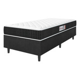 Cama Box Colchão Solteiro Espuma New Millenium Preto 120kg Cor Preto Y Branco