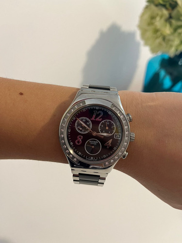 Reloj Cronógrafo Swatch Con Piedras Ycs485g