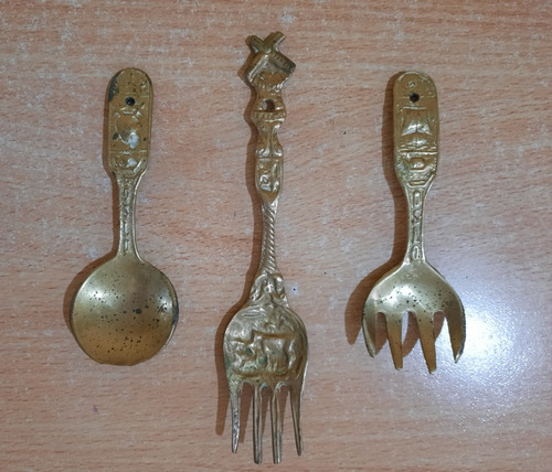 Juego De Cuchara Y Tenedores De Bronce De Colgar Decorativo