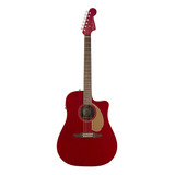 Violão Eletroacústica Fender California Redondo Player Para Destros Candy Apple Red Fosco