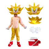 Disfraz Tipo Super Sonic Boom Amarillo Superhéroe Erizo