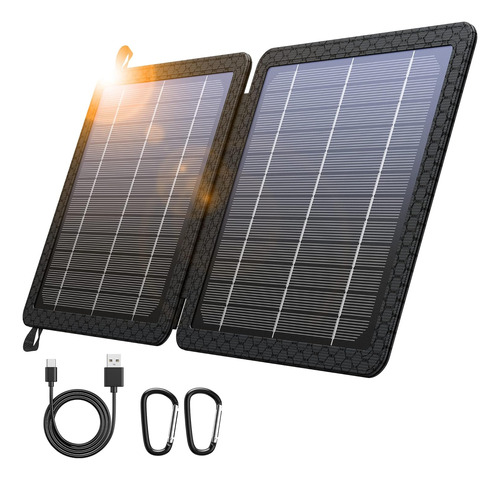 Cargador Solar Plegable Con Doble Salida Usb De 10 W