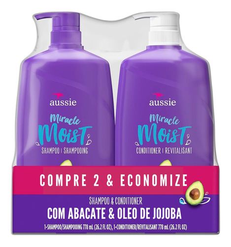 Aussie Miracle Moist Shampoo 778ml + Condicionador 778ml