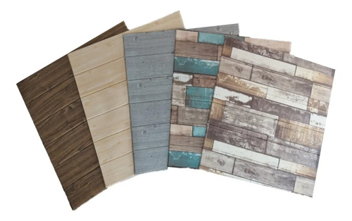 Panel Decorativo Madera Espuma 3d Autoadhesiva * 23 Pcs