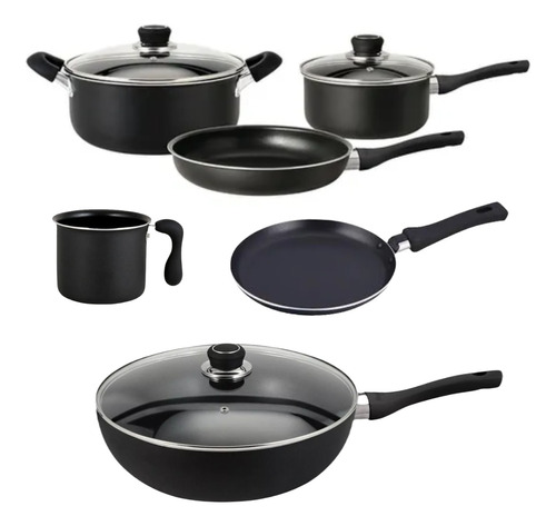 Set Cocina Olla Wok Sarten Panquequera Jarrito Hudson