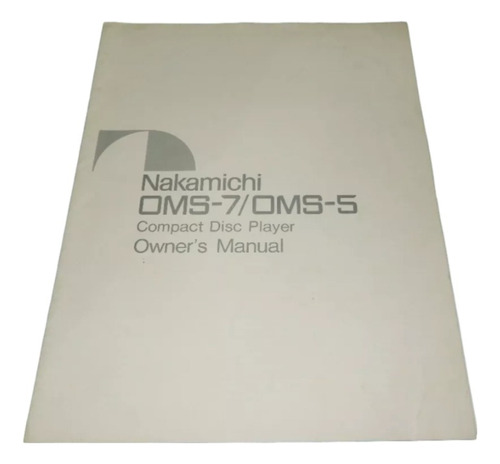 Manual Original De Cd Player Nakamichi Oms-7 Solo El Manual!
