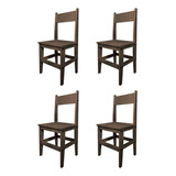 Combo 4 Sillas Comedor Living Estilo Moderno Madera Sajo Estructura De La Silla Nogal Asiento Nogal