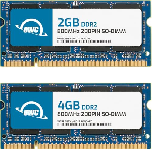 Memoria Ram 6gb Owc Kit (2gb+4gb) Pc2-6400 Ddr2 800mhz So-dimm 200 Pin Upgrade Kit