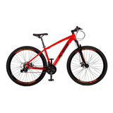 Bicicleta Aro 29 Ksw Alumínio 24 Vel Freio A Disco Mec Mtb Cor Vermelho Ferrari Com Preto Tamanho Do Quadro 19