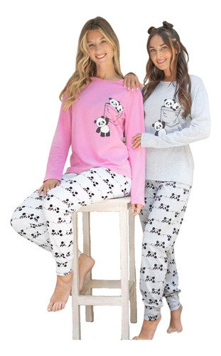 Pijama Mujer Invierno Algodón Lencatex Pandas 24303
