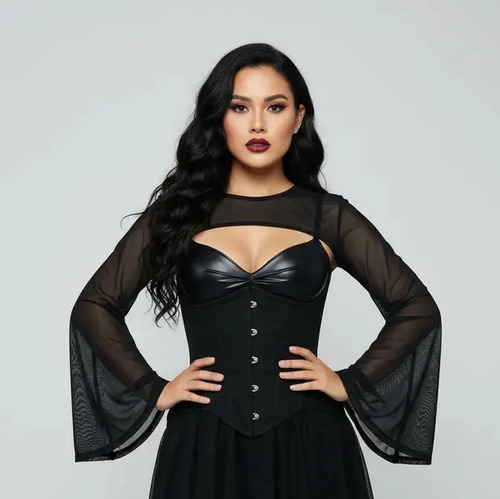 Torera Transparencia Bolero Top Sexy Gotica Medieval Vintage