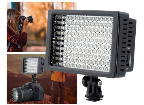 Foco Led 160 Luces Flash Cámara Videograbadora Con 2 Filtros