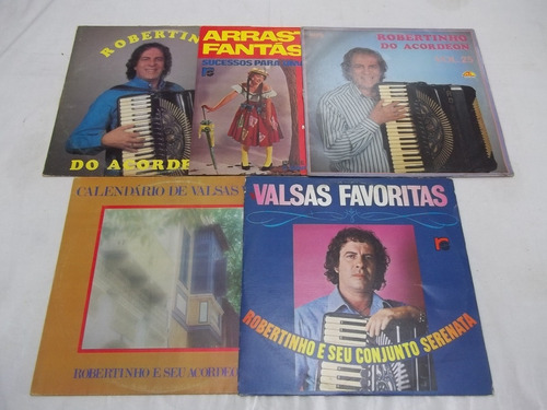 Lp Vinil Robertinho Acordeon Seu Conjunto Serenata 5 Discos 