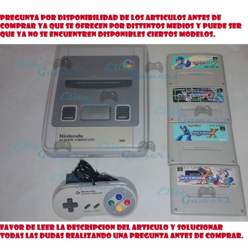 Vendo Super Famicom Con 4 Juegos Megaman Rockman 7,x,x2,x3.