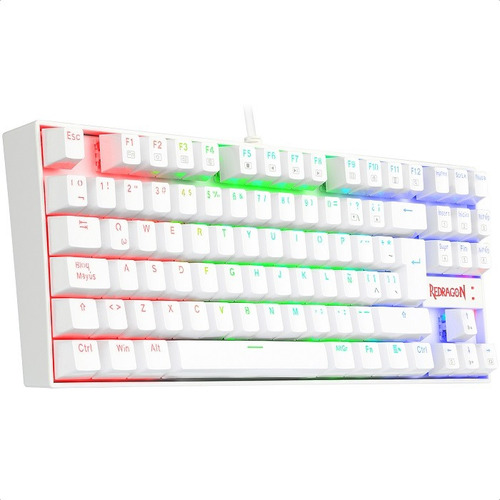 Teclado Redragon Kumara White K552w-rgb Mecanico Switch Red