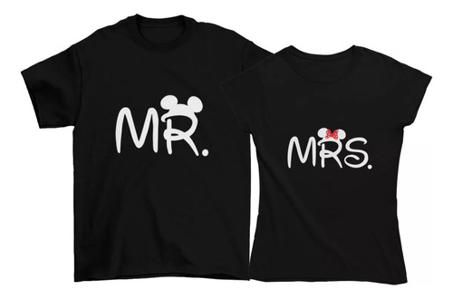 Playera Dúo Pareja Mr Mrs Mick Mine Mo Esposos