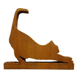 Figura Escultura  Adorno Estatua Silueta, Gato, Madera, 3238