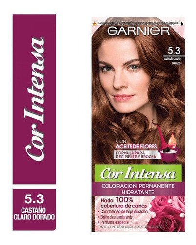  Garnier Nutrisse Cor Intensa Coloración Permanente X 45 Gr Tono 5.3 Castaño Claro Dorado