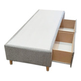 Cama Sommier Box Chenille Plaza Y 1/2 2 Cajones Entrega S/c*