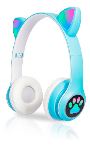 Suono P47 Auriculares Inalambricos Bluetooth Recargable Orejitas Luces Color Azul