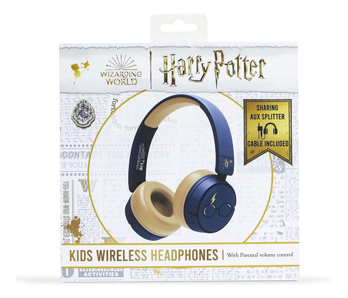 Audífonos Gamer Inalámbricos Otl Technologies Harry Potter Estandar Azul Marino Con Luz  Sin Luz