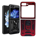 Funda Armor Ring Para Samsung Z Flip 5 + Hidrogel Devia 