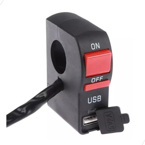 Botão Moto Liga Desliga Tomada Usb Carregador De Celular