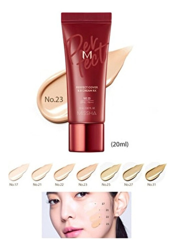 Crema Cosmética Coreana Missha M Perfect Cover Rx, 20 Ml