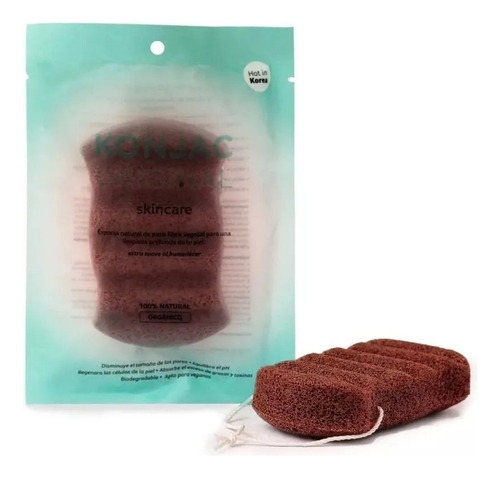 Konjac Esponja Original Corporal Arcilla Roja Para Rosacea .