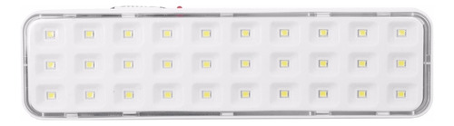 Luminaria De Emergencia 30 Leds Slim Bivolt Cor Branco 110v/220v