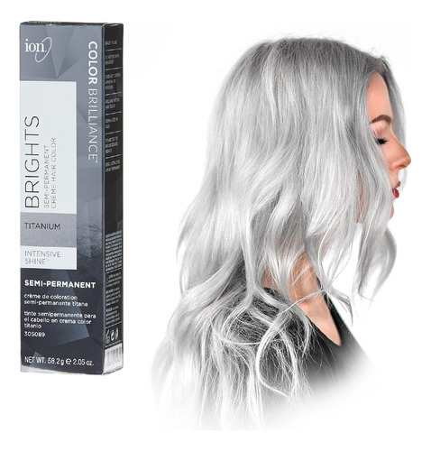 Tinte Gris Plata Titanium De Ion Brights® Crema Sin Amoniaco