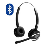 Auricular Vincha Vt9200 Bluetooth Inalámb Con Mic Callcenter Color Negro